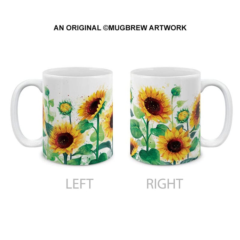 MUGBREW 11 OZ Coffee Mug Flowers Plants Garden Variety Designs, Sunflowers Flowers - Image 2